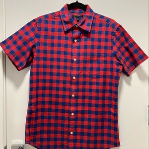 Banana Republic Gingham Checkered Short Sleeve Shirt
